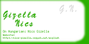 gizella nics business card